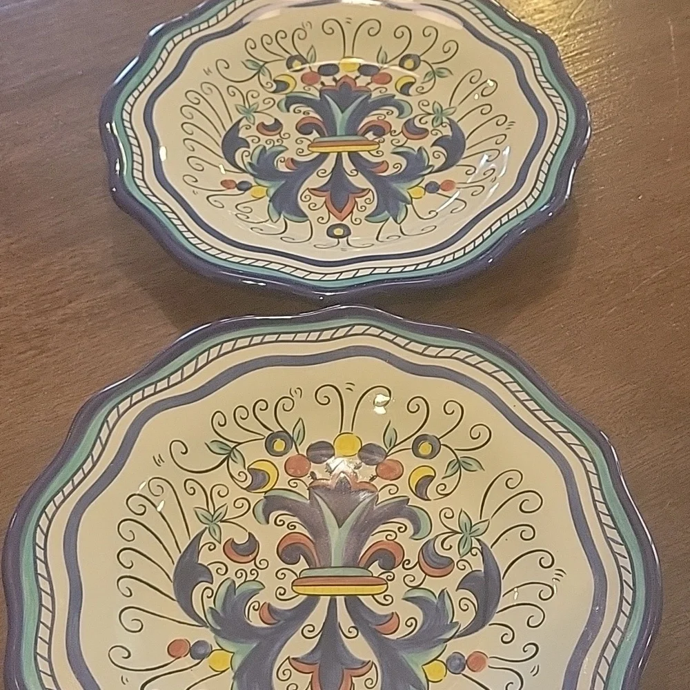 PIER 1 IMPORTS SAN MARINO SALAD PLATES BLUE/WHITE